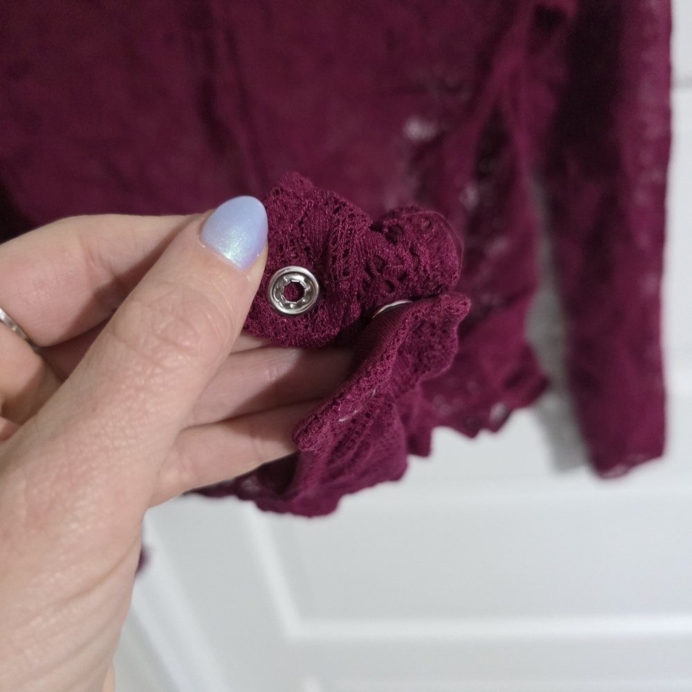 Victoria's Secret Dream Angels Lace Bodysuit Maroon Red Medium - Picture 12 of 12